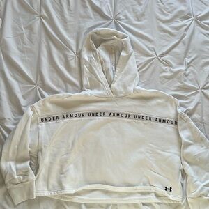 Under Armour Cropped White Hoodie Size XS